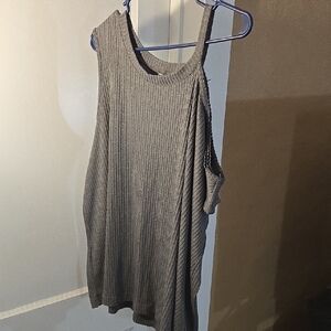 Cato Charcoal Ribbed Knit Top
